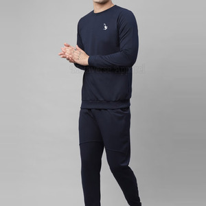 Ensemble de survêtement chaud pour hommes grande taille, automne, manches longues, pull à contraste de couleur, coton et polyester - Product Image 4