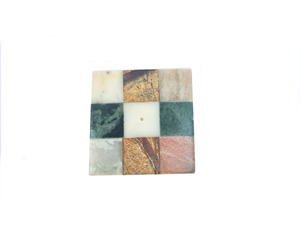 <b>INCENSE</b> STICK HOLDER NATURAL STONE MARBLE CHECKS MULTICOLOR MOON SHAPE CIRCLE ROUND <b>CONE</b> BURNER - Product Image 2