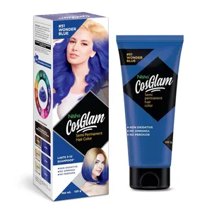 OEM Custom Made Wonder Blue Semi Permanent Hair Color Glossy Finish & Without Ammonia For Unisex Usable Hair Color