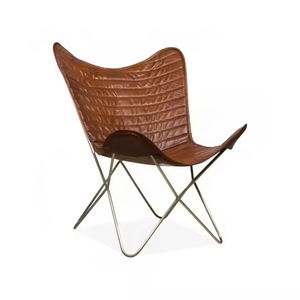 Chaise papillon moderne et luxueuse en cuir véritable, portable pour la maison, le bureau, les repas, les repas, les repas, les repas, les repas et les repas en usine directement pour les hôtels. - Product Image 1