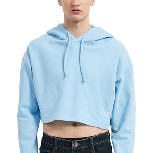 NOUVEAU Sweats à capuche personnalisés de haute qualité en coton épais Pullover vierge Sweats à capuche courts à épaules tombantes pour hommes - Product Image 1