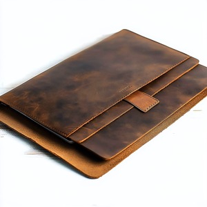 Funda para portátil de cuero genuino hecha a mano de primera calidad, funda para ordenador de negocios con estilo para hombre, increíble diseño de oficina - Product Image 3