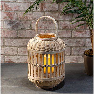 Lanterne en bambou avec bougies sans flamme et LED incluses - Product Image 2