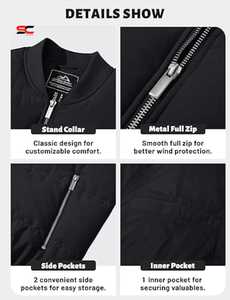 Veste bouffante hommes veste matelassée hommes vestes légères résistant à l'eau chaud rembourré confortable pour la remise de vente d'hiver - Product Image 5