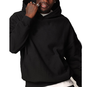 custom <b>men's</b> hoodies 100% cotton heavyweight boxy fit hoodie streetwear oversized drop shoulder hoodies <b>for</b> <b>man</b> - Product Image 3