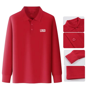 เสื้อโปโลแขนยาวคอโปโลผ้าฝ้าย100% หรูหราสำหรับผู้ชายขายส่งตามสั่ง - Product Image 4