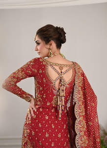 Bridals pakistanais modernes avec décoration en cristal et motif - Product Image 2