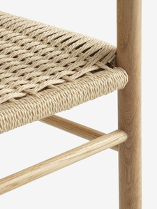 Sillón moderno de roble con asiento de cuerda tejida - Product Image 5