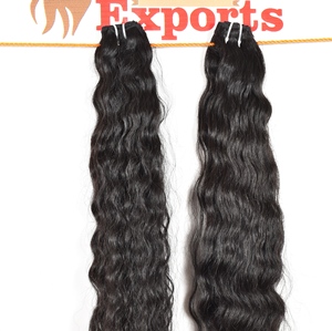 Paquete de cabello humano alineado con cutícula virgen cruda Color negro natural Rizado Extensiones de cabello humano indio sin procesar - Product Image 4