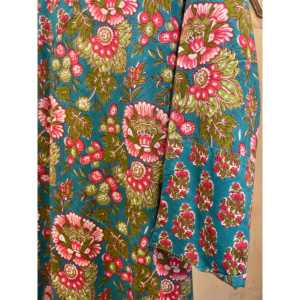 Vestido de Verano Estilo A-Line, Alta Calidad, Viscosa, Estampado Floral, Cintura Imperio, Mangas Abullonadas, Sin Cuello, Para Cualquier Temporada - Product Image 4