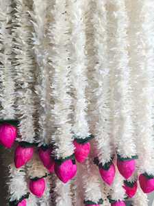 ดอกบัวไม้โซละที่มีเนื้อผ้าจัสมินสุขใจ-พวงมาลัยแขวนผนังใบสีเขียวดอกไม้บ้านธรรมชาติพฤกษศาสตร์ตกแต่งงานแต่งงาน - Product Image 3