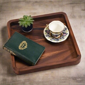 ถาดเสิร์ฟทรงกลมอเนกประสงค์ทำจากไม้อะคาเซีย - Product Image 1