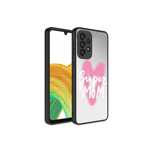 Coque en silicone brillante à motif miroir avec protection de l'appareil photo pour Samsung Galaxy A73, édition 'Super Mom', style plaqué - Product Image 1