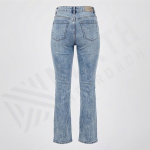 Jeans pour femmes, coupe bootcut, denim extensible, taille mi-haute, coupe régulière, pantalon tendance, vêtements décontractés à la mode, jeans de rue - Product Image 2