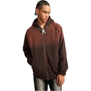 Ropa de hombre nuevos estilos FallWinter sudadera con cremallera de lana lavada ropa de hombre nuevos estilos Retro 370g sudaderas gruesas y cálidas - Product Image 2