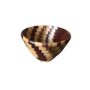 Tazón de Madera Ecológico Hecho a Mano con Patrón Geométrico, Diseño Tradicional Chino Vintage para Servir Comida y Regalos - Product Image 1