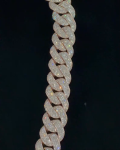 Cadena Cubana de Plata 925 con Diamantes de Moissanita de 22.50 MM, Collar para Hombre con Incrustaciones de Diamantes - Product Image 2