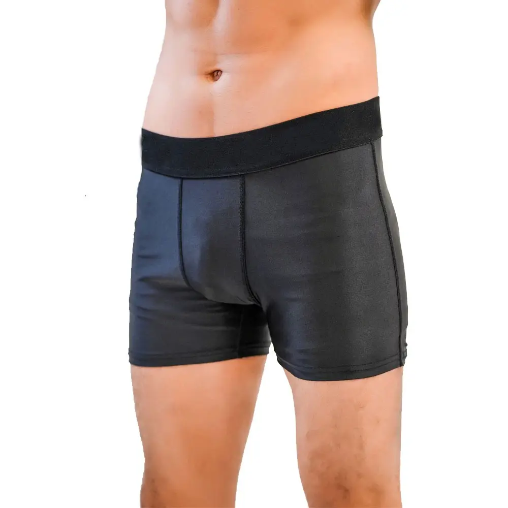 กางเกงบ็อกเซอร์ของผู้ชายกางเกงรัดกล้ามเนื้อสแปนเด็กซ์สีเทามา2024สำหรับฤดูร้อน