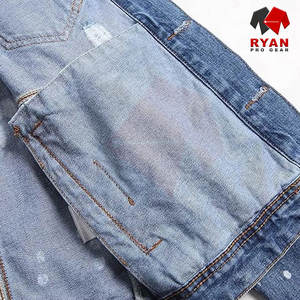 Veste en jean pour homme, couleur personnalisée, logo en tissu, OEM ODM, fermeture à boutons, vêtement d'extérieur décontracté, qualité d'exportation - Product Image 6