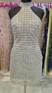 Robes de soirée faites à la main Mini robe de mariée avec décoration de motif brodé 3D - Product Image 3