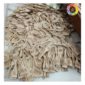 Cuillères en bois de teck, ensemble de cuillères à couverts en bois de bouleau, petite cuillère de cuisson et cuillère à fourchette à couteau en bois jetable du Vietnam - Product Image 5