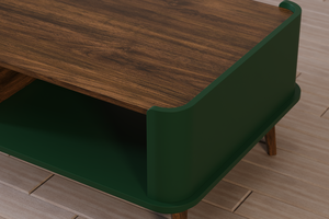 Mesa de centro de color verde oliva de diseño moderno de madera maciza de alta calidad para muebles de sala de estar y apartamento - Product Image 5