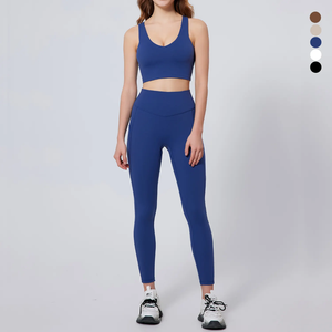 Collants de Yoga respirants Service OEM femmes taille haute élastique Leggings de Yoga pantalon Gym Fitness porter des pantalons Legging sans couture dames - Product Image 5