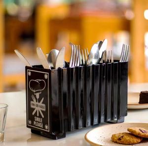 Custom Metal Rectangular Black Cutlery Holder for Kitchen Restaurant Hotel Home Party Use in Wholesale Rate - Product Image 2