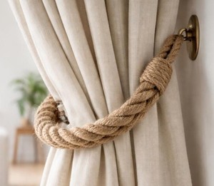 Sujetador de Cortinas, Soporte de Cortinas Natural, Decoración Rústica para Ventanas de Estilo Campestre..Cuerda de Yute - Product Image 2