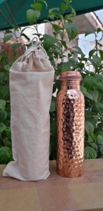 Handcrafted 1000ml Pure Copper <b>Metal</b> <b>Water</b> <b>Bottle</b> Eco-Friendly Hammered Design With Unique Patterns Ayurveda Health Benefits - Product Image 4