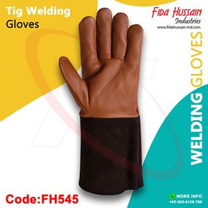 Best Quality 2025 Tig Welding Gloves in Goatskin Leather Hand Protection Gloves luvas de soldagem tig Brown Men's Safety Gloves - Product Image 4