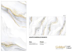 Azulejos de Porcelana Brillante Serie Dorada GVT PGVT de 600x1200 mm, Aspecto de Mármol de Lujo, Grado Premium, para Paredes y Pisos de Villas, Vitrificados - Product Image 3