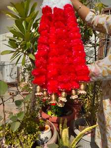 Cuerdas de flores de caléndula Cuentas doradas para Halloween Back School Bodas indias Diwali Templos Haldi Graduaciones Día de la madre - Product Image 2