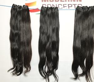 Cabello Humano Virgen Remy 100% Natural con Cutícula Alineada, Doble Trama, Brillo Natural, Color Liso, Cabello Indio al por Mayor en Paquetes - Product Image 2