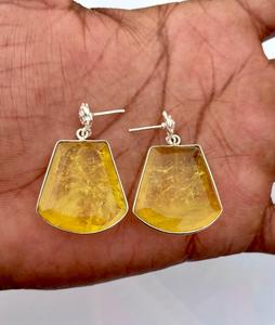 925 <b>Sterling</b> <b>Silver</b> Yellow Sapphire <b>Earring</b> , <b>Women</b> Beautiful <b>Earring</b> . - Product Image 5