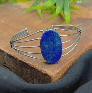 Pulseras de Joyería Fina Hechas a Mano en Plata de Ley 925 con Piedras Preciosas de Lapislázuli 100% Naturales, Venta al por Mayor - Product Image 1