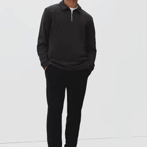 Vêtements tendance, sweat-shirt à demi-zip pour homme, coton, polyester, polaire, pull d'hiver, logo personnalisé OEM, vente en gros - Product Image 5