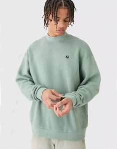 Recién llegado, Sudadera de cuello redondo de algodón 100% de calidad Premium con manga larga de gran tamaño para hombres, fabricada por Huzaifa Products - Product Image 1