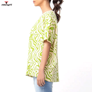 Camiseta de Manga Corta de Algodón 100% Casual, Tejida, con Cuello Redondo, Nuevo Diseño, Sublimación Personalizada para Mujer, Verano, Venta al Por Mayor - Product Image 6