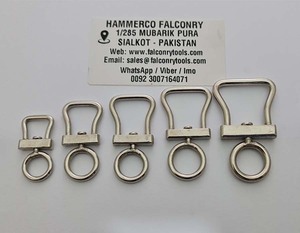 Eslabones Giratorios de Acero Inoxidable en Forma de Campana Británica para Cetrería, Niquelados, Certificados CE ISO 5 #   Herramienta para Cazar y Pescar Aves - Product Image 2