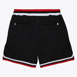 Custom High Quality Premium Heat-Transfer Printed <b>Black</b> Basketball Mesh <b>Shorts</b> Elastic Waist Drawstring 100% Polyester - Product Image 2