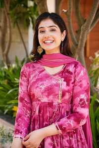 Nuevo Vestido Anarkali FABZONE de Alta Calidad, Diseño Indio para Ocasiones Especiales, en Seda y Algodón Georgette Estampado - Product Image 2