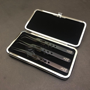 แหนบขนตาปลอมแบบใช้มือที่ทดสอบอย่างยั่งยืนแหนบขนตาแบบกำหนดโลโก้ได้เองจากญี่ปุ่นพลาสม่าสีดำ - Product Image 3