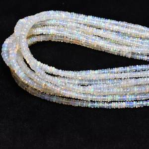 Perles de pierres précieuses lisses opale éthiopienne naturelle blanche perles en vrac pour la fabrication de bijoux collier Bracelet boucles d'oreilles fournitures de bricolage - Product Image 5