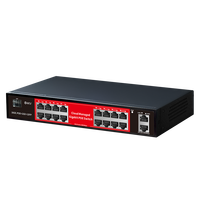 Switch PoE de Gestión en la Nube, Gigabit Completo, 16 Puertos de 1000 Mbps + 2 Puertos de Enlace Ascendente Gigabit + 1 Puerto SFP, Switch PoE para Cámaras Hikvision