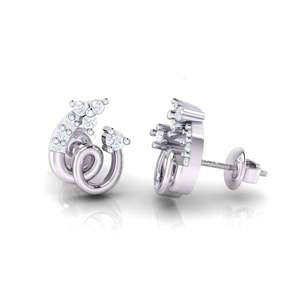 Pendientes de Espiral de Oro Certificado con Diamantes Reales, 0.07ct de Peso Total en Quilates, 14 Piedras, Pureza de 14Kt/18Kt - Product Image 3