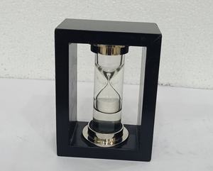 Modern Black Wood and Acrylic Sand Fashion Glass <b>Hourglass</b> Timer Clock Office and Home Decor for Wedding Occasions - Product Image 1