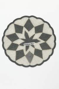 Luxury Hand <b>Beaded</b> <b>Placemat</b> Floral And Geometric Table Mats Handmade Dining Decor For Export - Product Image 3