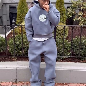 Sweatsuit Conjuntos de salón de 2 piezas Sudadera con capucha de gran tamaño Jogger Pantalones Chándal Traje con Bolsillos y chándal de lana para hombre - Product Image 6