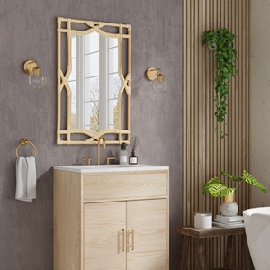 Espejo de Pared Rectangular de Ratán Ecológico, Marco de Mimbre Hecho a Mano, Estilo Boho Natural para Baño, Sala de Estar, Espejo Decorativo - Product Image 5